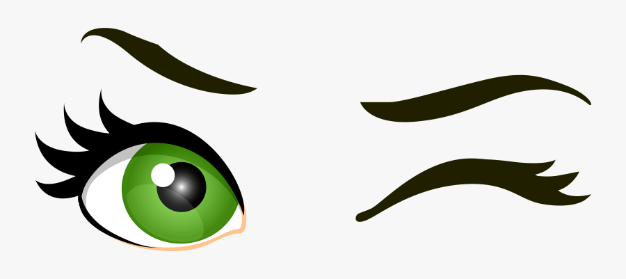 Green Clipart Green Eye Cute Borders Vectors Animated - Winking Eyes, Transparent Clipart