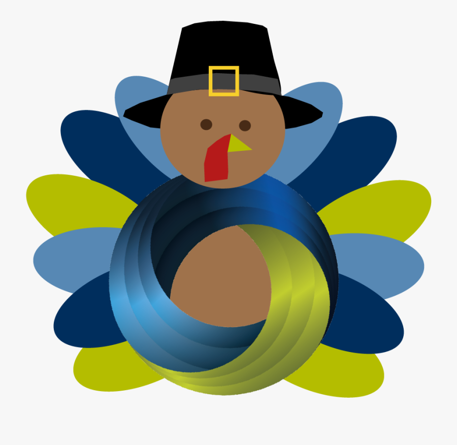 Thanksgiving Turkey Wearing Pilgrim Hat With Bks Knot - Cartoon, Transparent Clipart