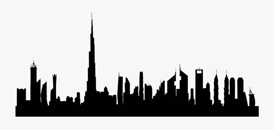 Dubai Skyline Silhouette Free - Dubai Skyline Silhouette Png , Free