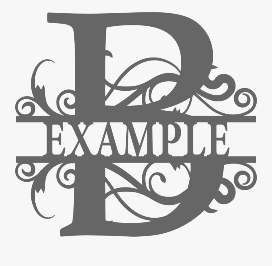 Split Monogram Letter E, Transparent Clipart