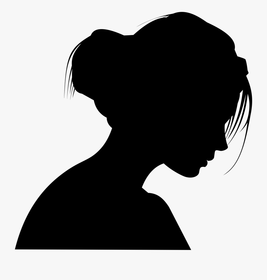 Female Head Profile Silhouette By Merio Silhouette- - Head Girl Silhouette Png, Transparent Clipart
