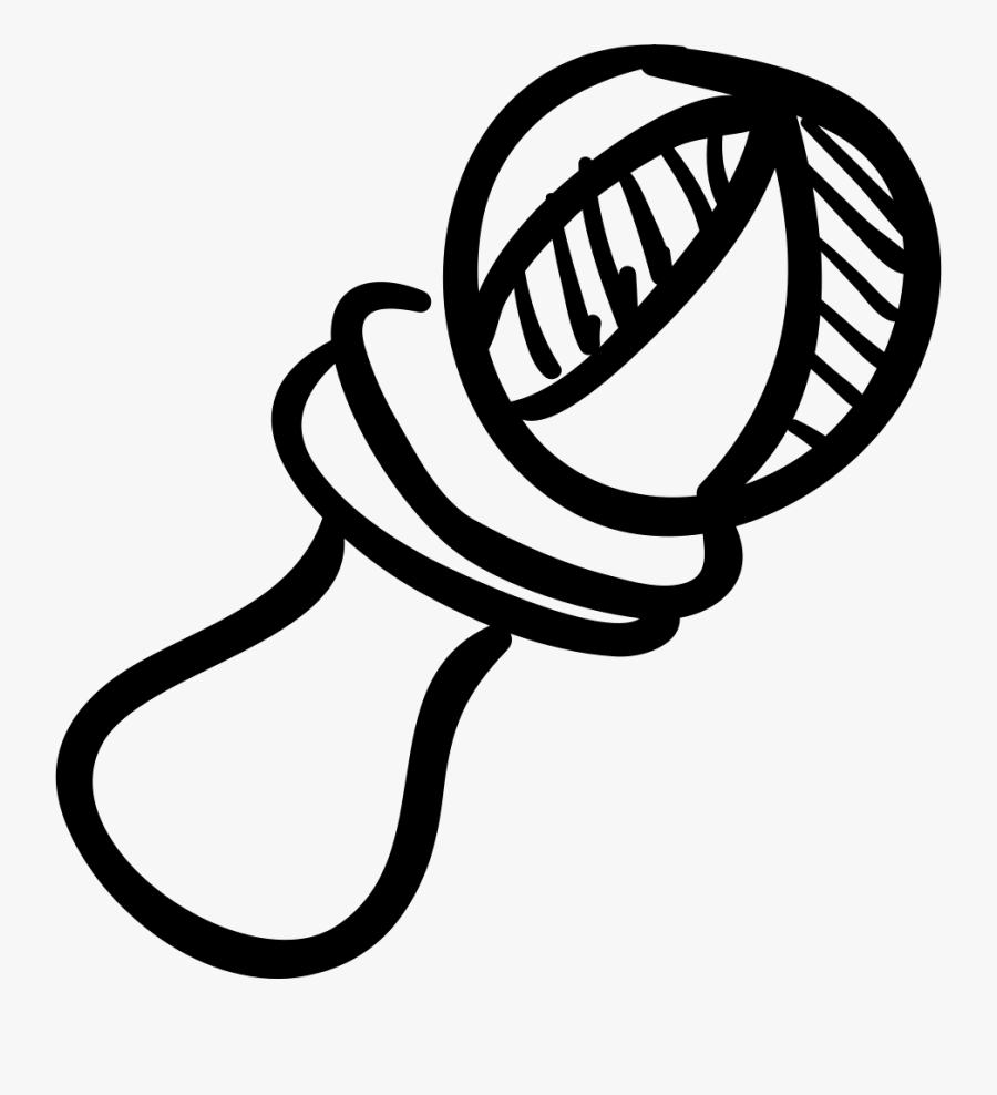 Rattle Hand Drawn Baby Toy - Rattle, Transparent Clipart