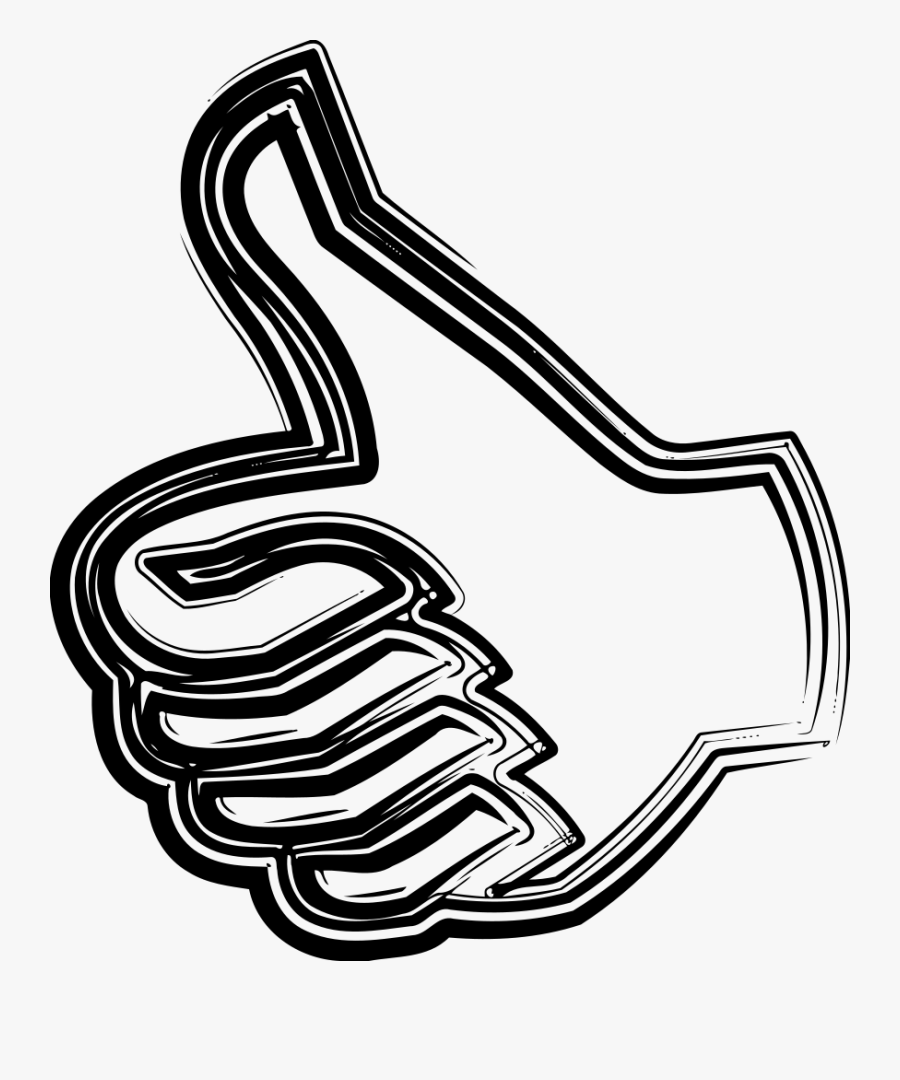 Sketched Thumbs Up - Thumb Signal, Transparent Clipart