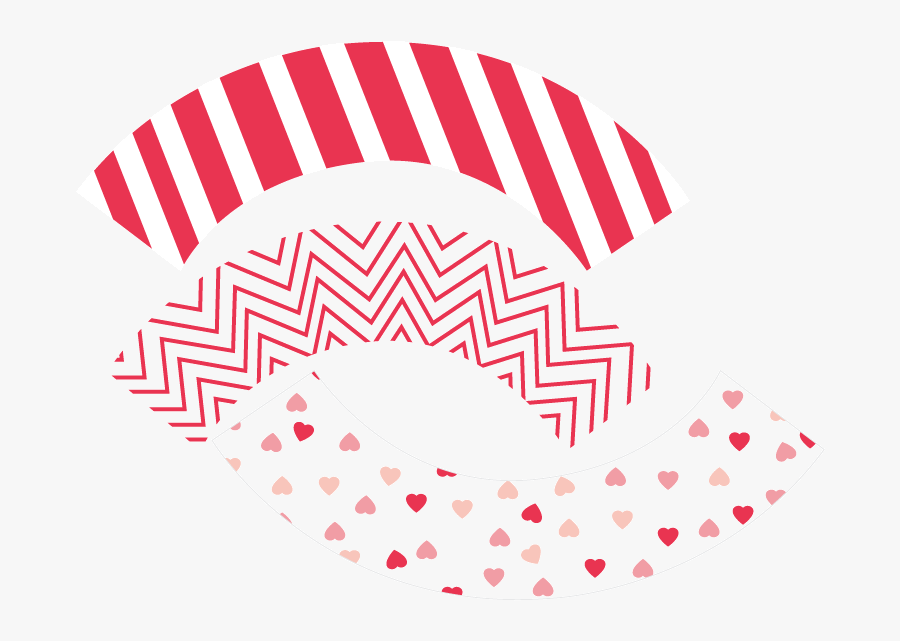 Valentines Cupcake Wrappers Dark Pink - Cupcake, Transparent Clipart