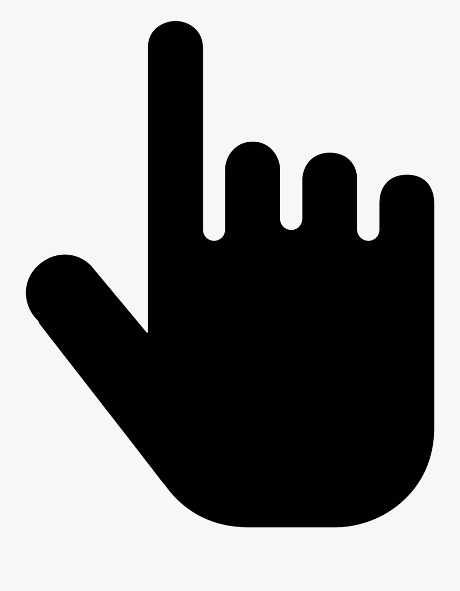 Finger Up Filled Icon - Cursor Hand Black Png, Transparent Clipart