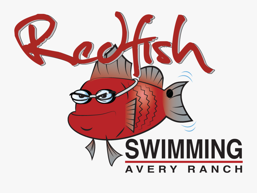 Redfish Swimming Logo - Cartoon, Transparent Clipart