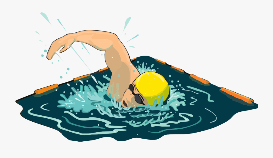 Sliding Swimming Pool Friction Clip Art - Cartoon Man Swimming Png, Transparent Clipart