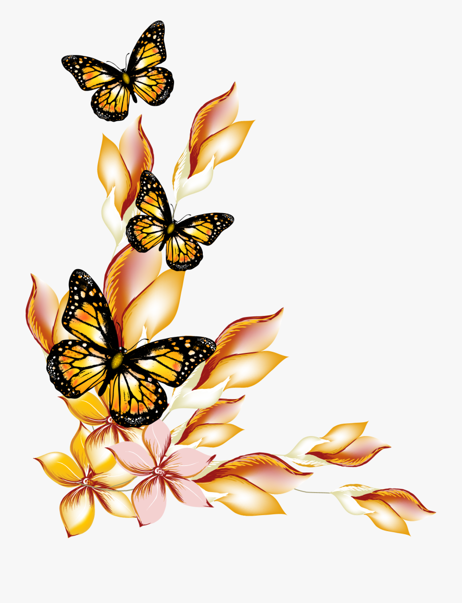 Clip Art Butterfly Border, Transparent Clipart