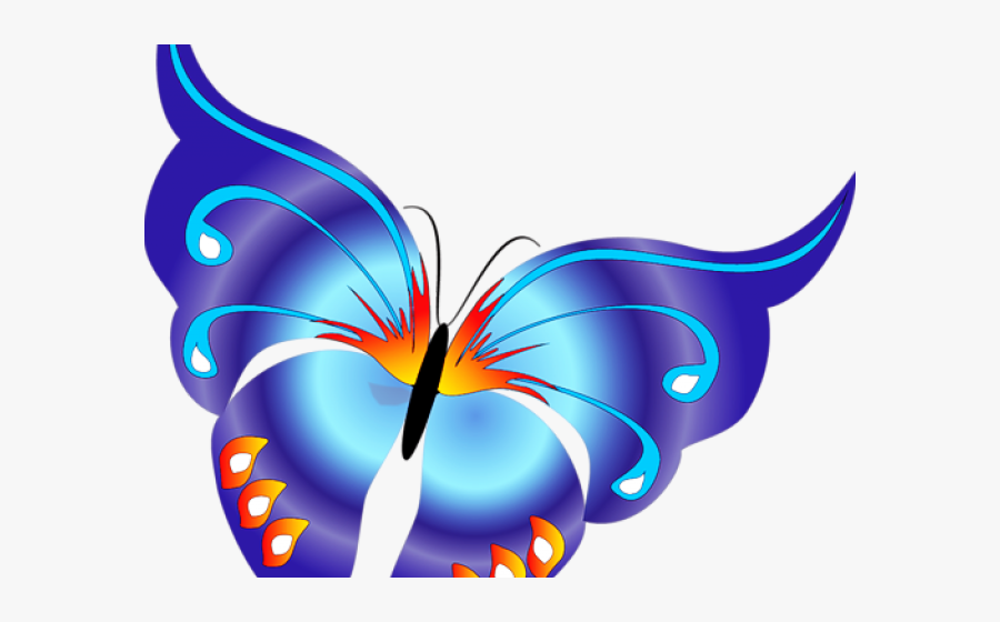 Rainbow Butterfly Clipart Png Format - Butterfly Border Design Png, Transparent Clipart