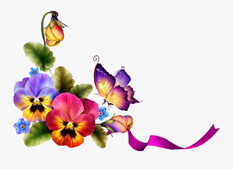 Фотки Stunning Wallpapers, Special Flowers, Borders - Butterfly Borders And Frames, Transparent Clipart