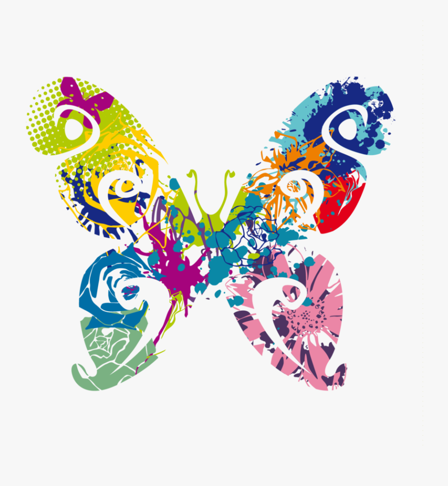 Butterfly Border Abstract Svg Clipart Butterfly Clip - Butterfly Abstract, Transparent Clipart
