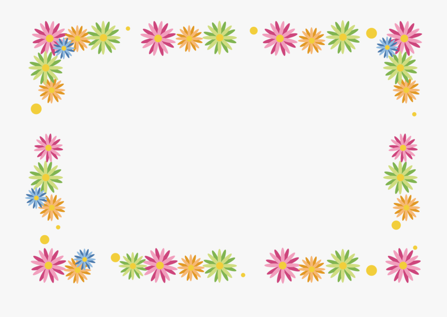 Clipart Flowers Border Line - Floral Frame Design, Transparent Clipart