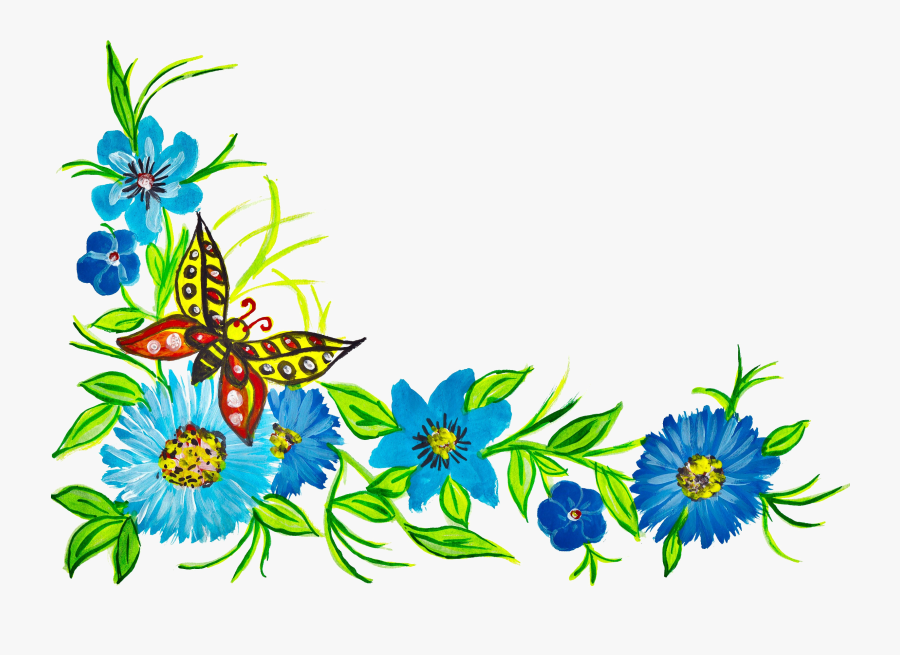 Butterfly Corner Border Png, Transparent Clipart