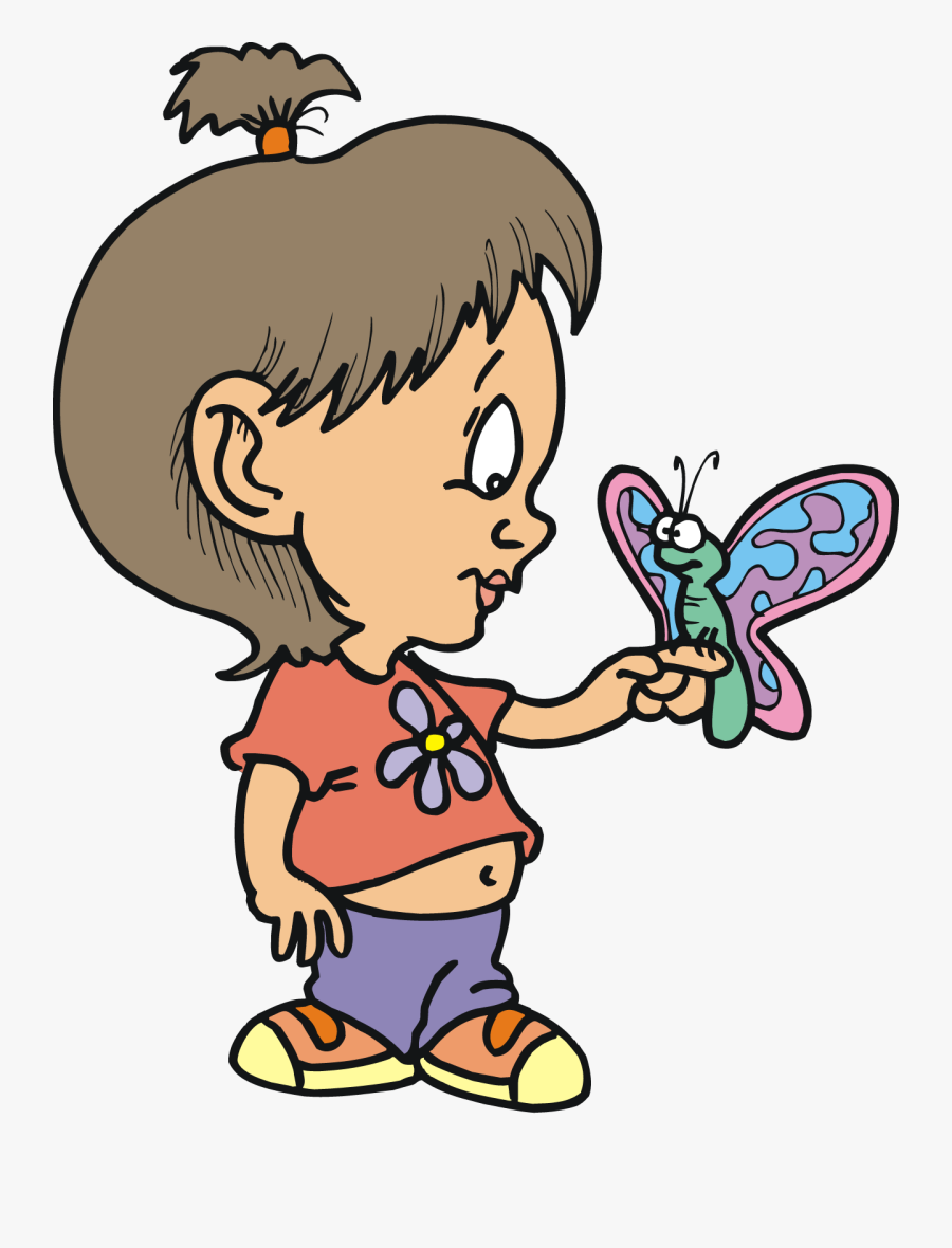 Clip Art Royalty Free Download Royaltyfree - Little Girl With Butterfly Clipart, Transparent Clipart
