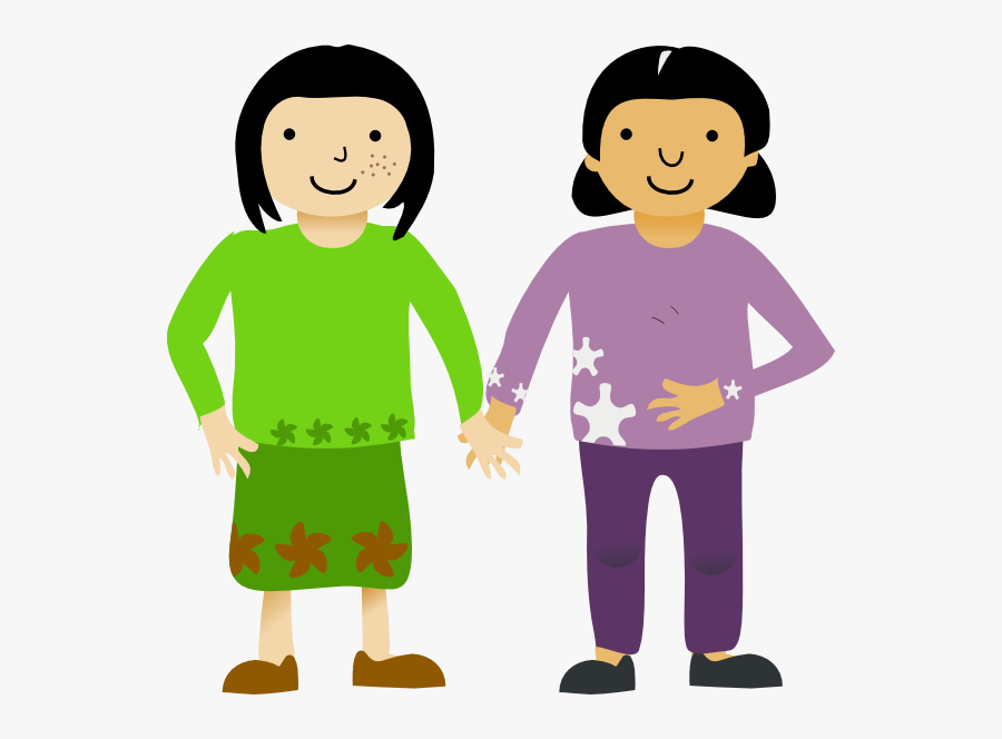 Clipart Of Friend, Friends And Comparative - Two Girls Cartoon Transparent Background, Transparent Clipart