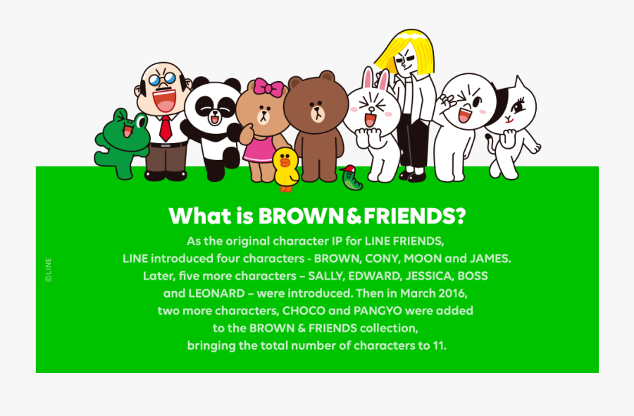Line Friends Characters, Transparent Clipart