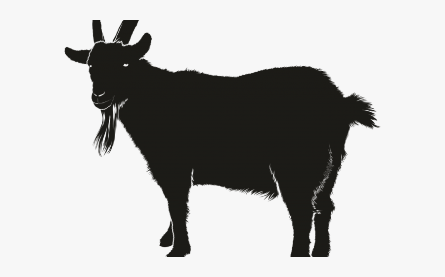 Transparent Goat Clipart Black And White - Silhouette Goat Clipart, Transparent Clipart