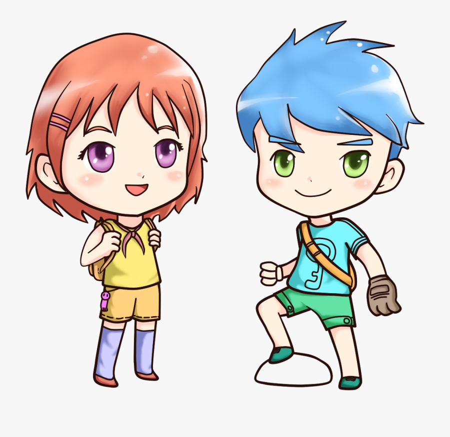 Transparent Boys And Girls Clipart - Anime Boy And Girl, Transparent Clipart