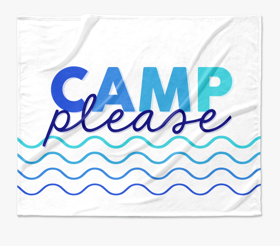 Camp Please Blue Waves Blanket, Transparent Clipart