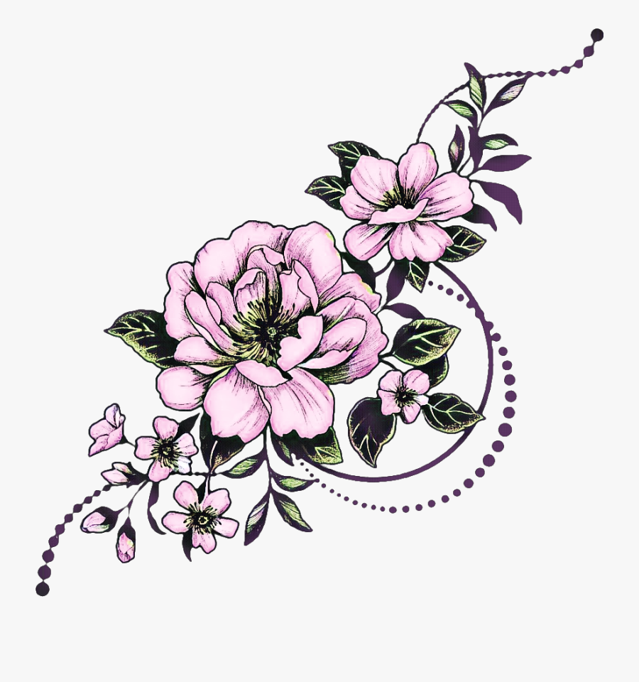 Flower Tattoo Clipart, Transparent Clipart