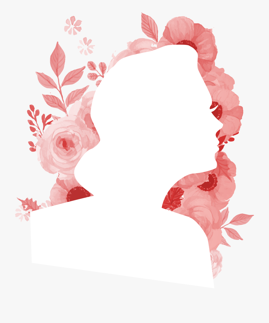 Female Silhouette Flower Woman - Woman Face Silhouette Png Watercolor, Transparent Clipart