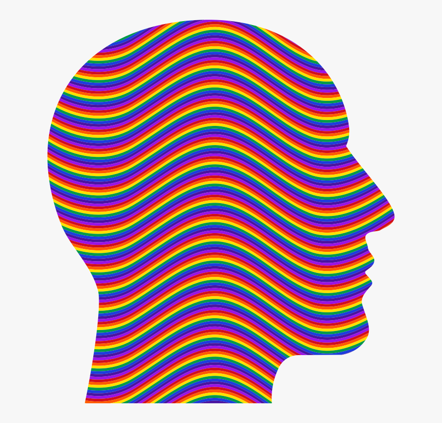 Rainbow Waves Head - T-shirt, Transparent Clipart
