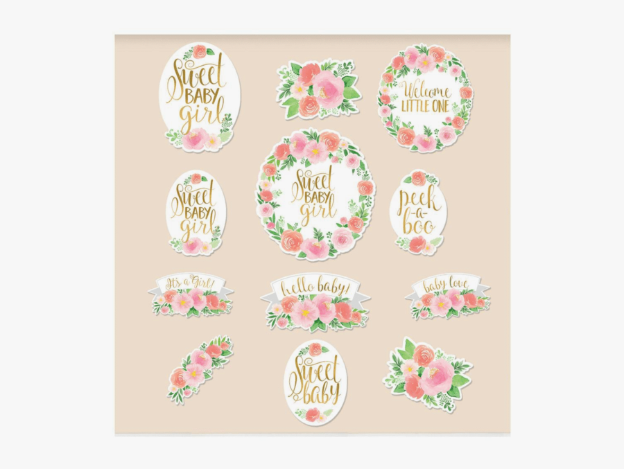 Floral Baby Girl Cutouts - Party, Transparent Clipart