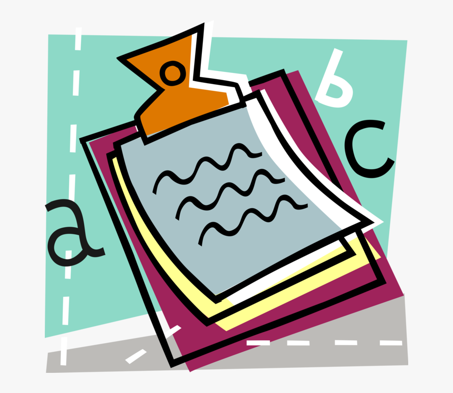 Vector Illustration Of Wooden Clipboard Portable Writing, Transparent Clipart