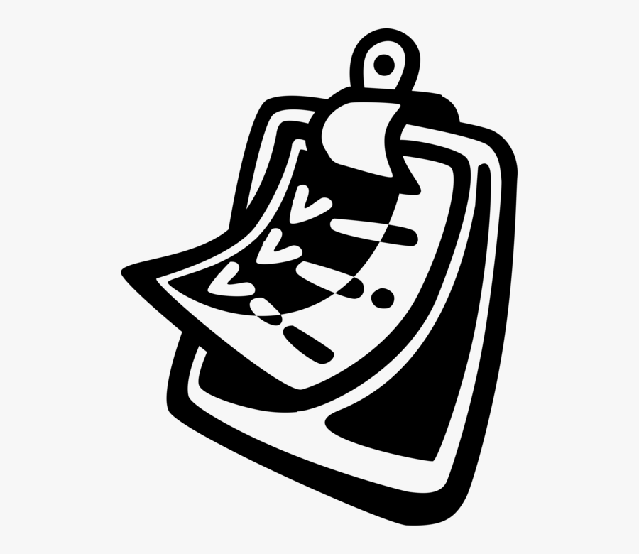 Vector Illustration Of Wooden Clipboard Portable Writing, Transparent Clipart