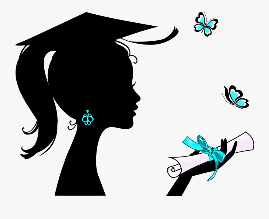 Drawing Girl With Butterfly, Transparent Clipart