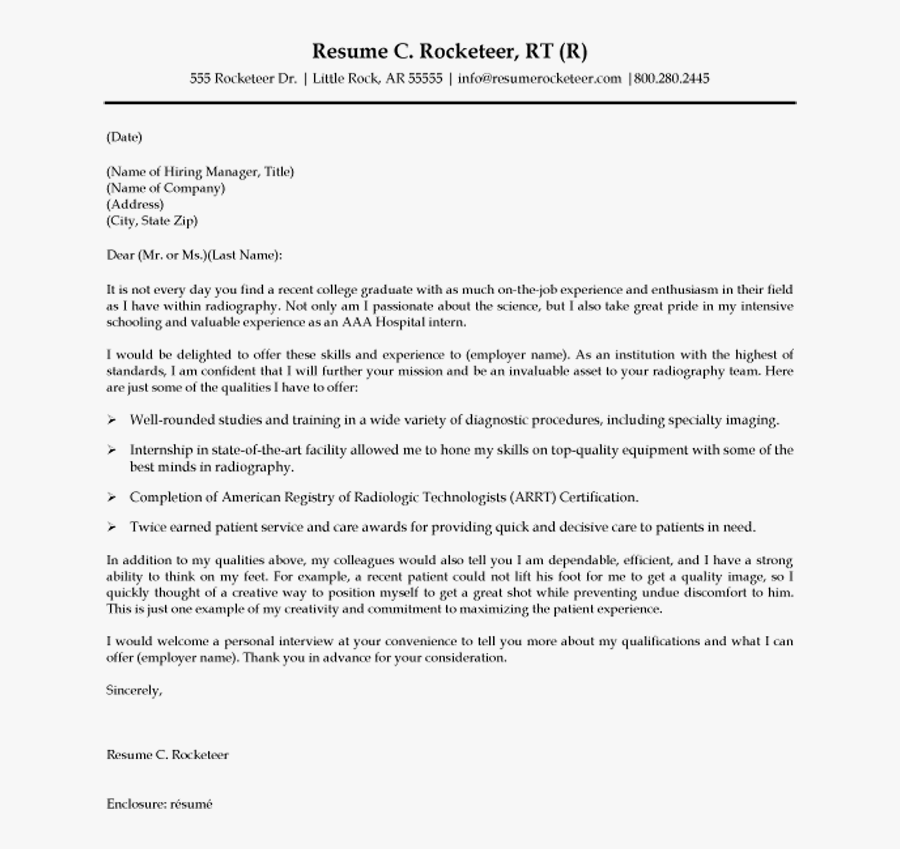 Clip Art Radiologic Technologist Cover Letter - Sample Application Letter For Radiologic Technologist, Transparent Clipart