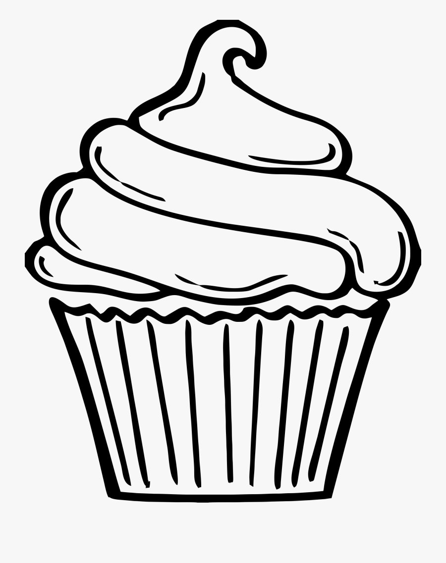 Outline Cup Cakes Clip Art, Transparent Clipart