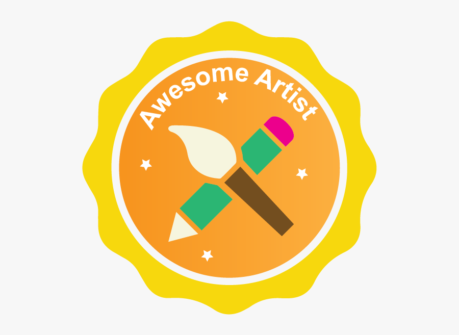 Awesome Artist Badge - Circle, Transparent Clipart