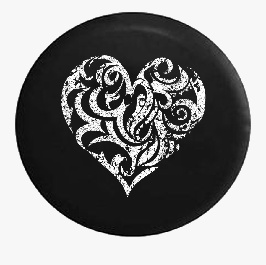 Clip Art Tire Pro Distressed Heart - Peace Sign Tire Cover For Jeep, Transparent Clipart