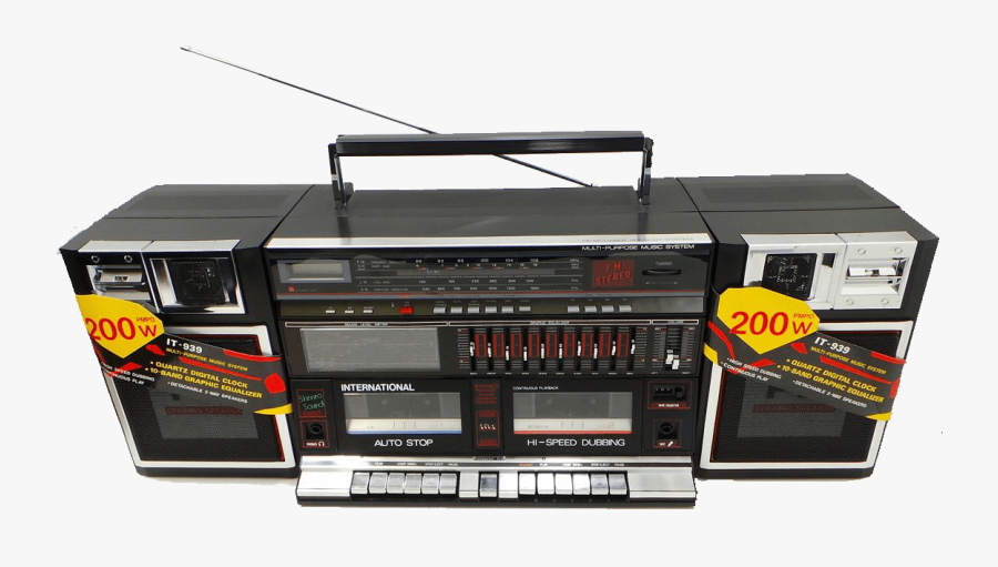 Vintage Ghettoblaster - Cassette Deck, Transparent Clipart