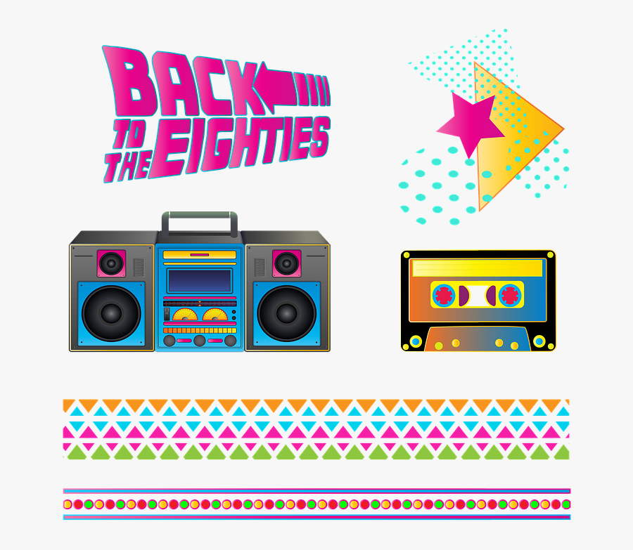 Eighties, Boombox, Retro, Music, Cassette, Technology, Transparent Clipart