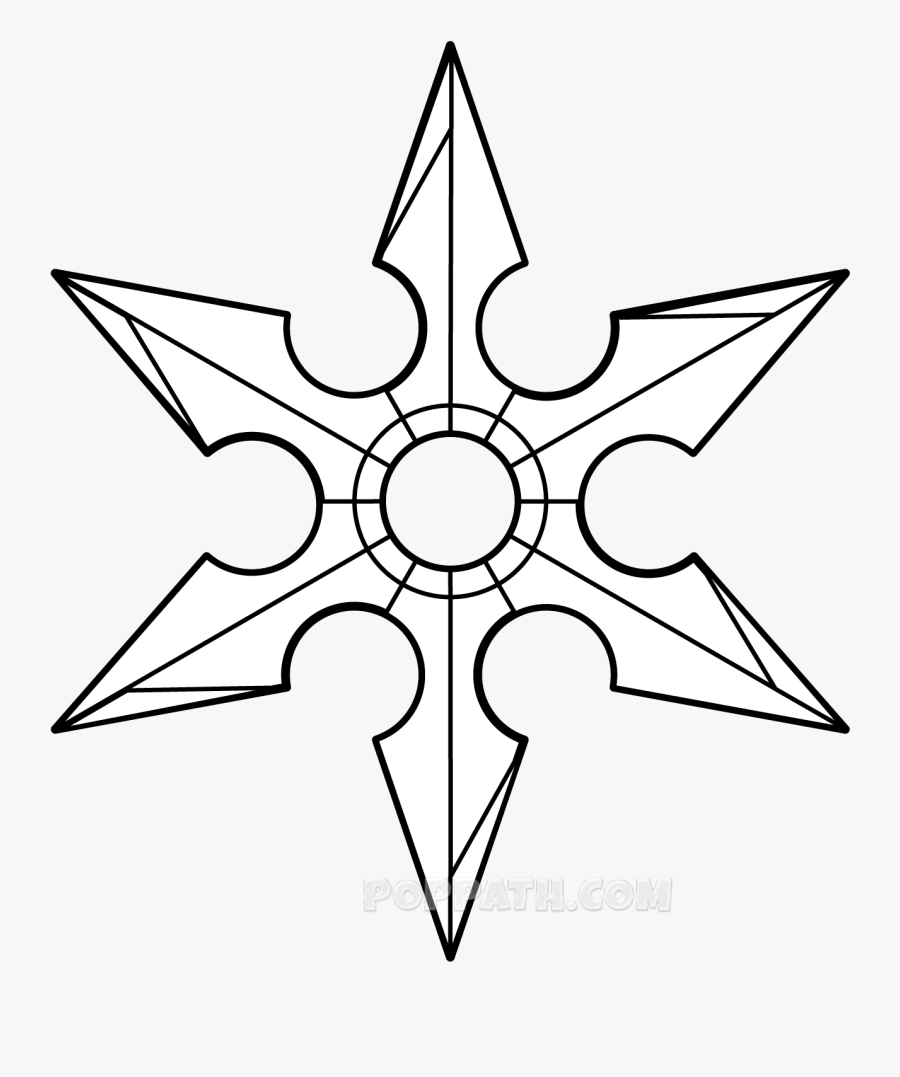Download Transparent Download How To Draw A Pop Path - Shuriken Drawing, Transparent Clipart