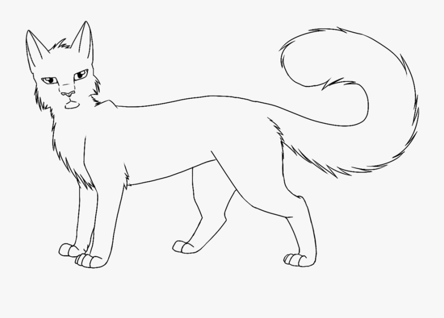 Cat Clipart Realistic Coloring Warrior - Коты Воители Лайн Png, Transparent Clipart