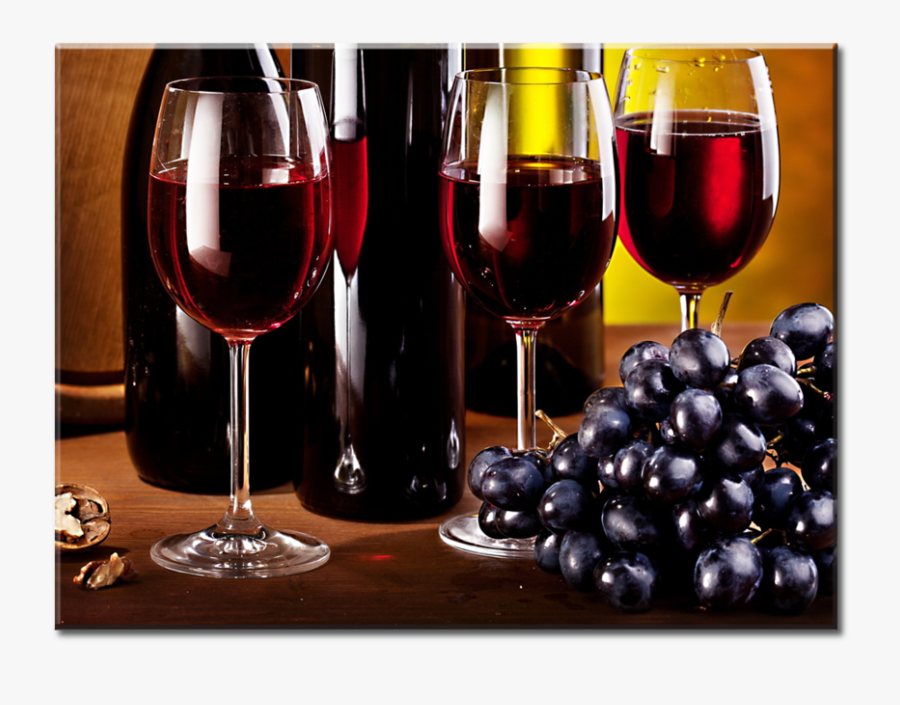 3 Red Wine Glasses & Bottles Wall Art, Transparent Clipart