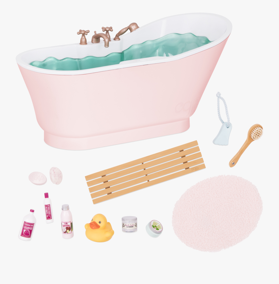 Bath And Bubbles Set All Items - Our Generation Doll Bathroom, Transparent Clipart