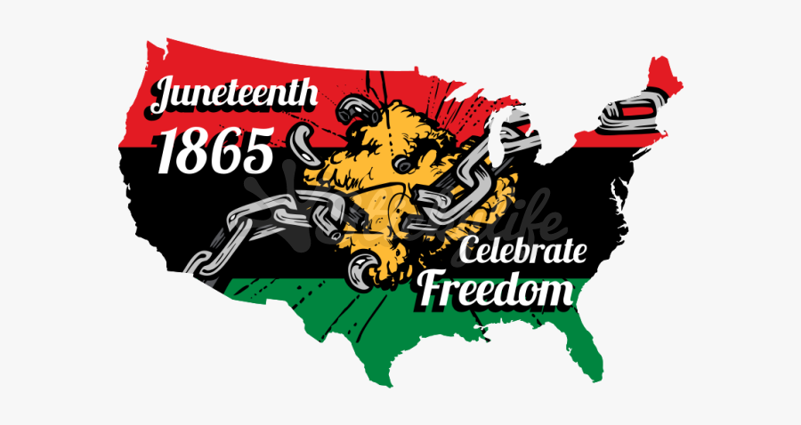 Customizable Decal Design Juneteenth - United States Map Grey, Transparent Clipart