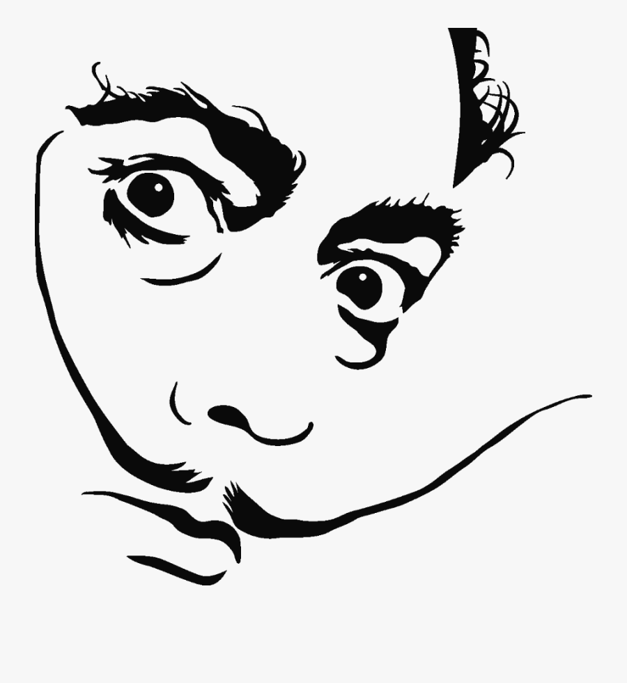 #salvadordali #fineartfriday #mustache #silhouette - Dessin Portrait Salvador Dali, Transparent Clipart