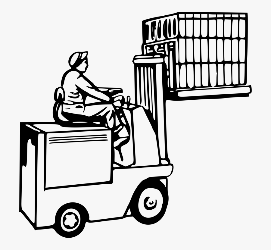 Transparent Pallet Clipart - Forklift Clipart Black And White, Transparent Clipart