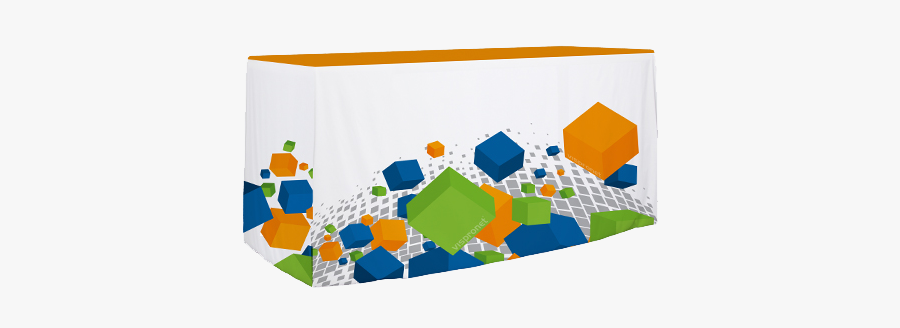 Tradeshow Pallet Table W/ Fitted Table Throw - Illustration, Transparent Clipart