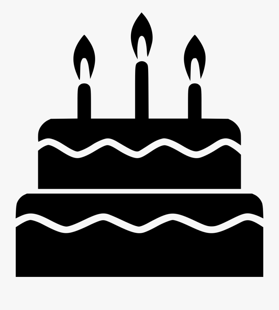 Cake Party Tier Candle - Birthday Cake Silhouette Vector, Transparent Clipart