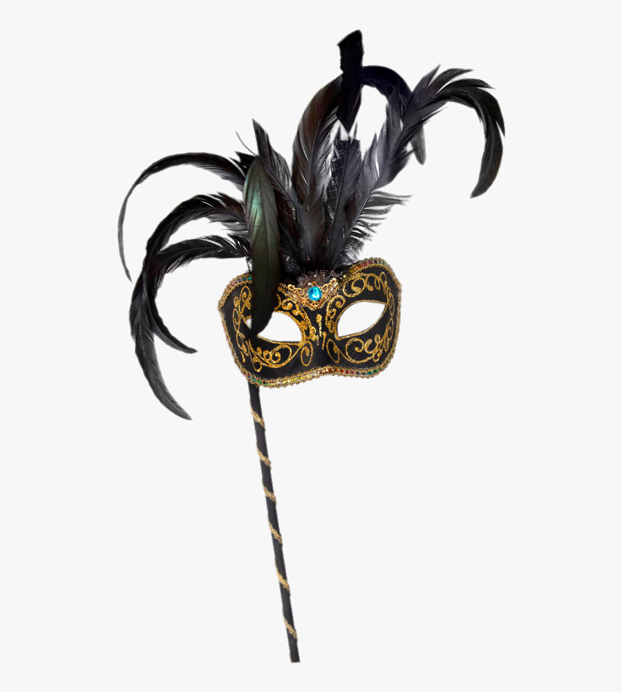 Mardi Ball Masquerade Gras Mask Dance Clipart - Masque Venitien Avec Poignee, Transparent Clipart