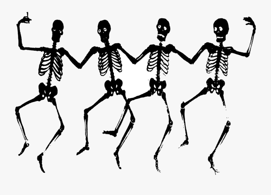 Skeletons, Danse Macabre, Bones, Dance, Four, Black - Bones Clipart, Transparent Clipart