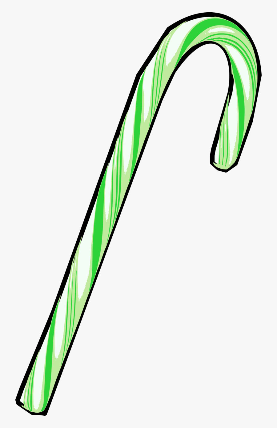 Green Candy Cane, Transparent Clipart