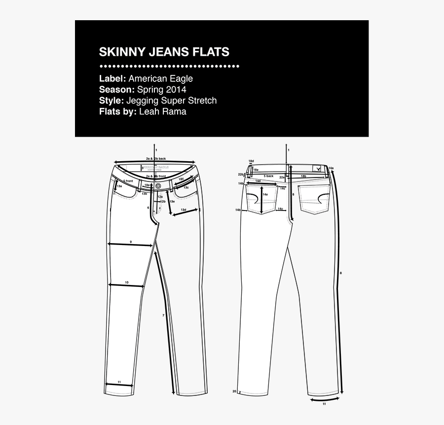 Clip Art Drawings Of Jeans - Jeans Flats Technical, Transparent Clipart