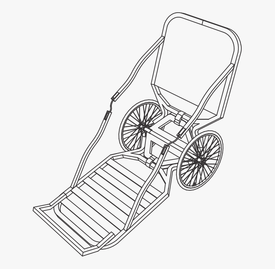Tree Stand Cart Combination - Line Art, Transparent Clipart